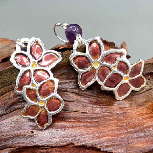 Frangipani Earring with Fluorite Bead