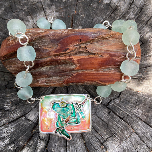 Tree Frog with Glass Beads